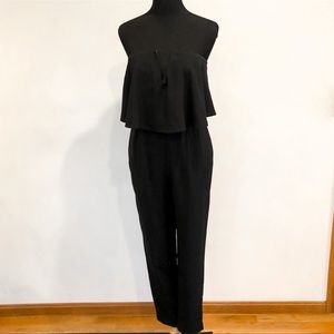 Black strapless jumpsuit